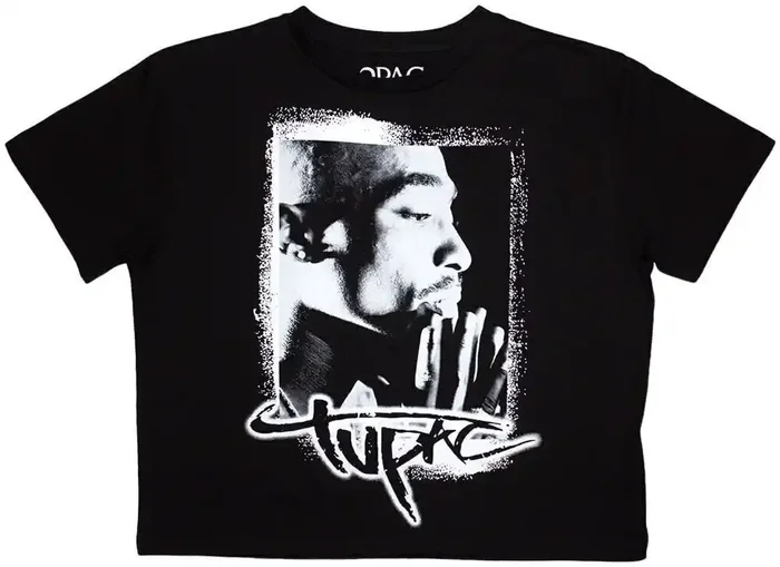 2Pac T-shirt Spray Photo Ladies Black S