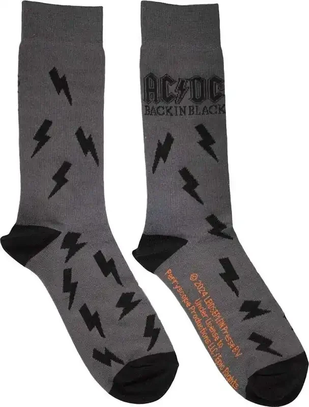 AC/DC Chaussettes Back in Black Bolts Black 39-45