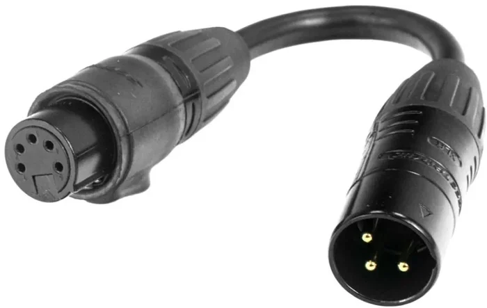 Accu Cable 3-pin M to 5-pin FM IP65 Câble lumière DMX