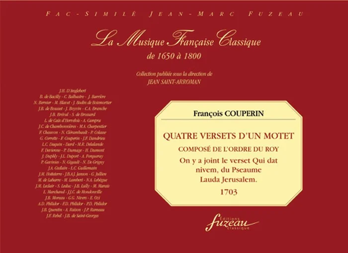 Anne Fuzeau Productions Couperin F. – Quatre Versets D’un Motet Compose A L’ordre Du Roy – FAC-simile Fuzeau