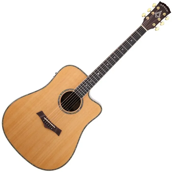 Arrow Platinum Elite D CE Natural Guitare Dreadnought acoustique-électrique