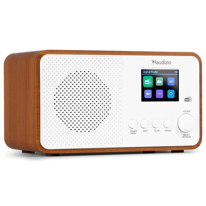 Audizio Avio – Radio DAB+, FM avec Bluetooth 5.0 – Blanche, Écran 2,4 Pouces