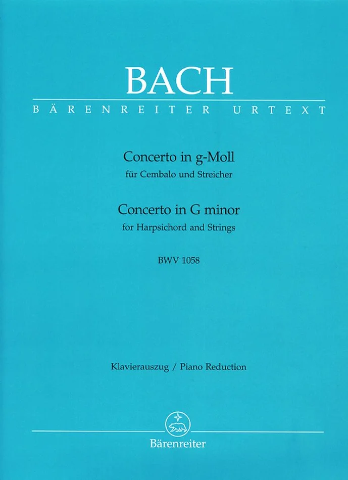 Barenreiter Bach J.S. – Concerto N°7 En Sol Mineur Pour Clavecin et Cordes BWV 1058 – Clavecin