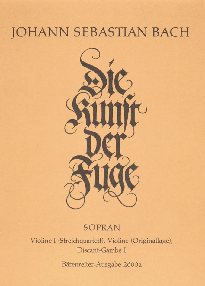 Barenreiter Bach J.S. Die Kunst Der Fuge Dessus De Viole 1