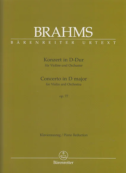 Barenreiter Brahms J. – Konzert In D-Dur Op. 77 – Violon, Piano