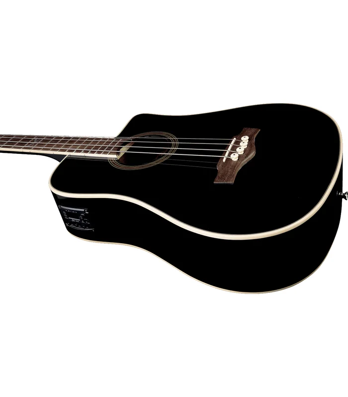 Basse Electro-Acoustique EKO NXT-B100CWE-BLK – Dreadnought cutaway See Through Black – Image 4