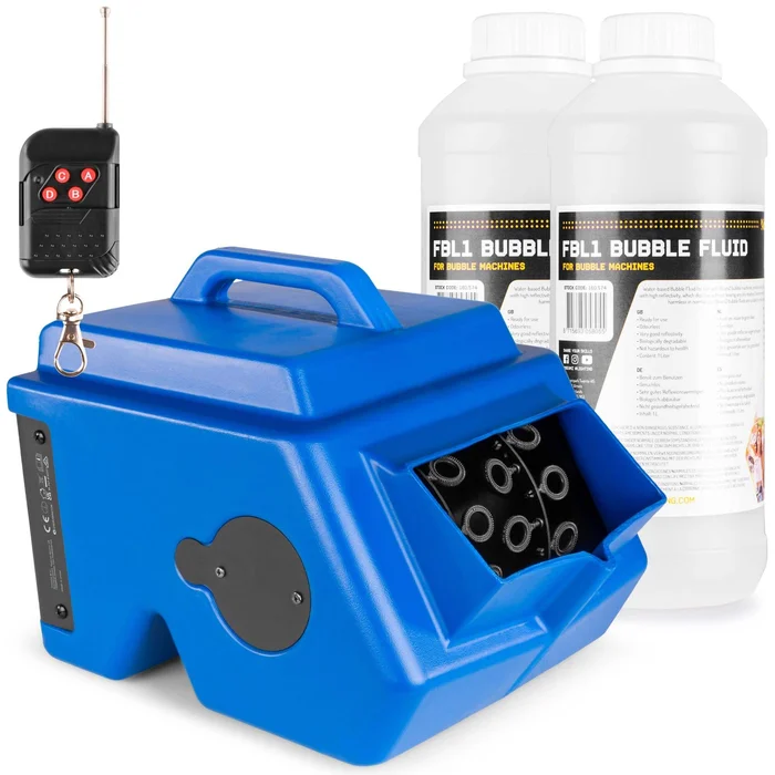 BeamZ B1500 – Pack Machine à Bulles pour Enfant/Mariage avec 2L de Liquide