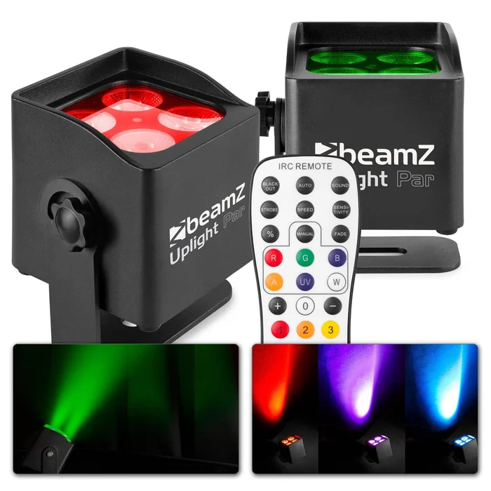 BeamZ BBP44 – Lot de 2 Projecteurs PAR LED Compact sur Batterie IP65 RGBW – 16 Watts