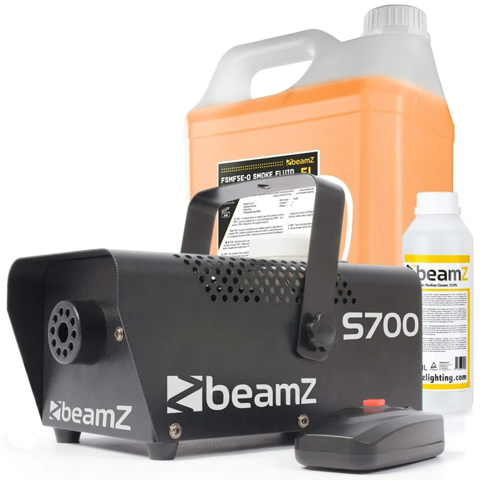 BeamZ S700 Machine à Fumée avec Liquide de Nettoyage et de Fumée – 700W