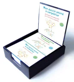 BOITE FLIP BOOK MON DESSIN ANIME A COMPLETER ET A COLORIER 2 TITRES X 5 EX