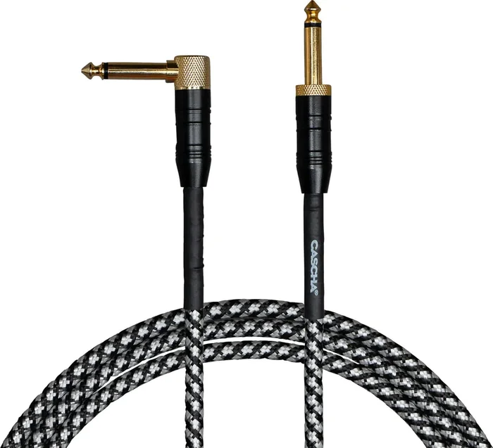 Cascha Professional Line Guitar Cable 6 m Droit – Angle Câble d‘instrument