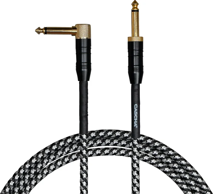 Cascha Professional Line Guitar Cable 9 m Droit – Angle Câble d‘instrument