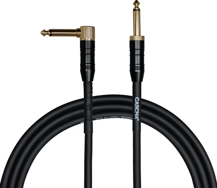 Cascha Professional Line Guitar Cable 9 m Droit – Angle Câble d‘instrument