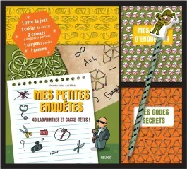Coffret mes petites enquêtes. 40 labyrinthes et casse-têtes ! Avec 1 livre de jeux, 1 cahier de dess