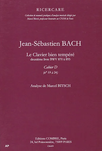 Combre Bach – Clavier Bien Tempéré-livre 2-D – Analyse