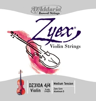 D&rsquo;ADDARIO AND CO 10 Pack Zyex Violin String Set 3/4 Scale Medium Tension