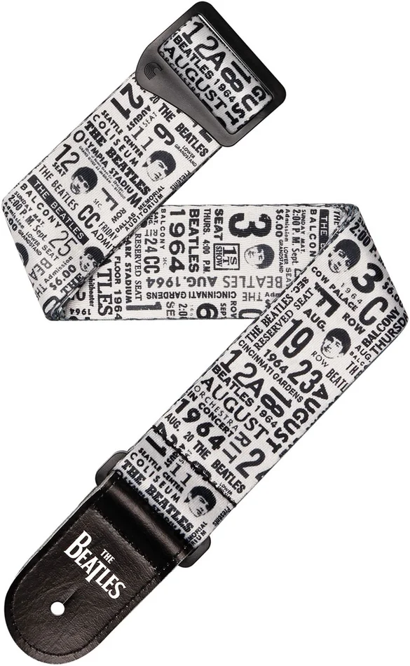 D&rsquo;ADDARIO AND CO Beatles 1964 US Tour Ticket Stubs Strap, Black and White