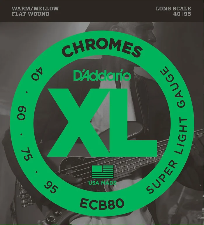 D’ADDARIO AND CO ECB80 Chromes Long Scale Super Light 40-95