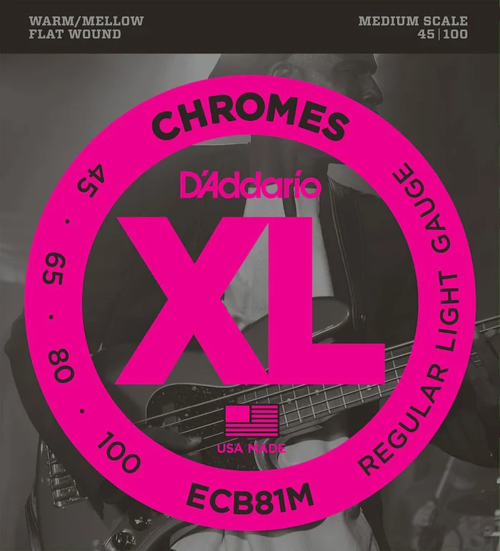 D’ADDARIO AND CO ECB81m Chromes Medium Scale Regular Light 45-100