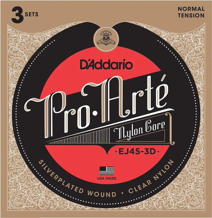 D&rsquo;ADDARIO AND CO EJ45-3D Pack de 3 Pro-Arte Nylon Tirant Normal