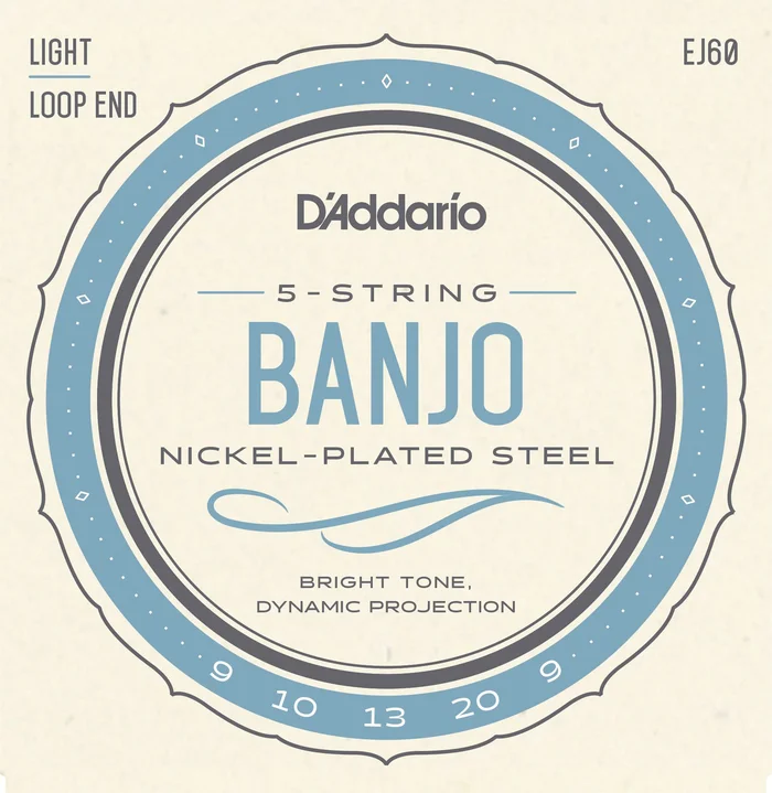 D’ADDARIO AND CO EJ60 5-string Banjo Strings Nickel Light 9-20