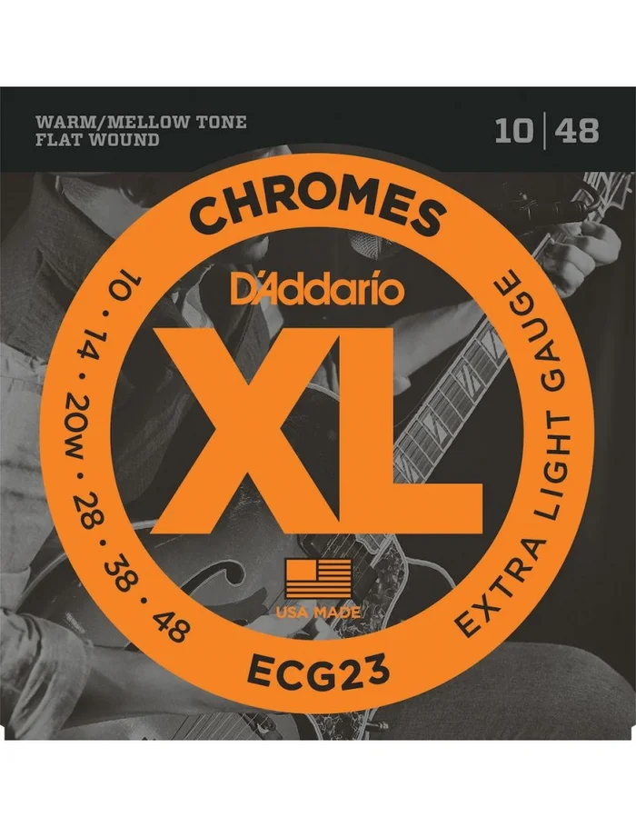 D&rsquo;Addario ECG23 Cordes Electriques Filet Plat Chromes 10/48