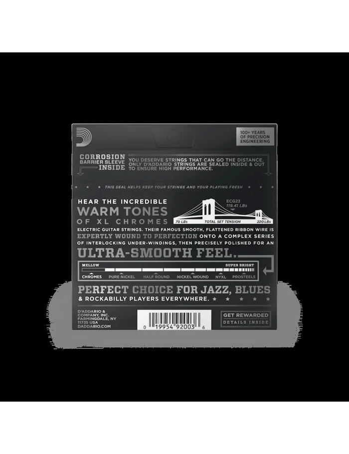 D’Addario ECG23 Cordes Electriques Filet Plat Chromes 10/48 – Image 2