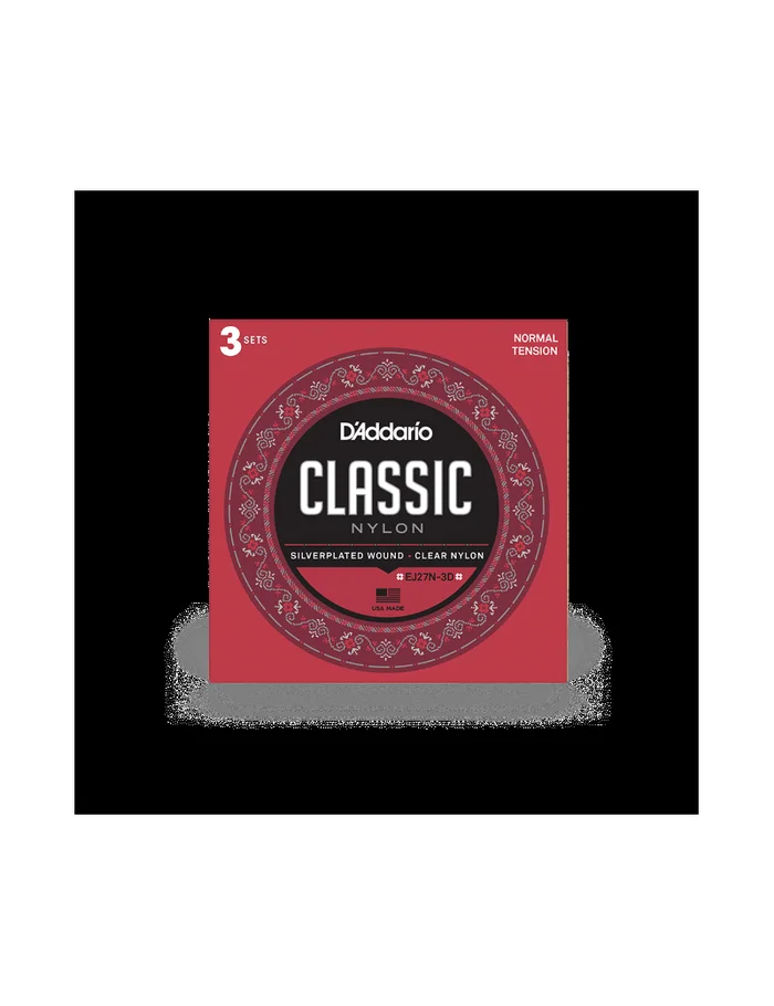 D&rsquo;Addario EJ27N-3D pack 3 jeux cordes classique nylon normal