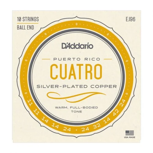 D&rsquo;ADDARIO EJ96 PUERTO RICO CUATRO SILVER PLATED COPPER