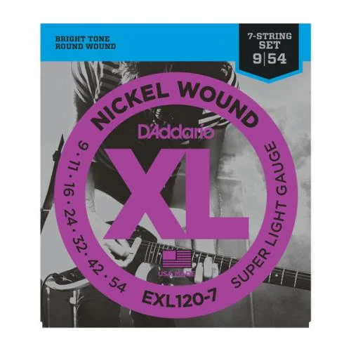 D’ADDARIO EXL120-7 NICKEL WOUND 7-ST SUPER LIGHT 9/54