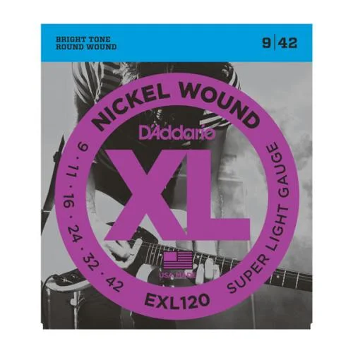 D’ADDARIO EXL120 NICKEL WOUND SUPER LIGHT 9/42