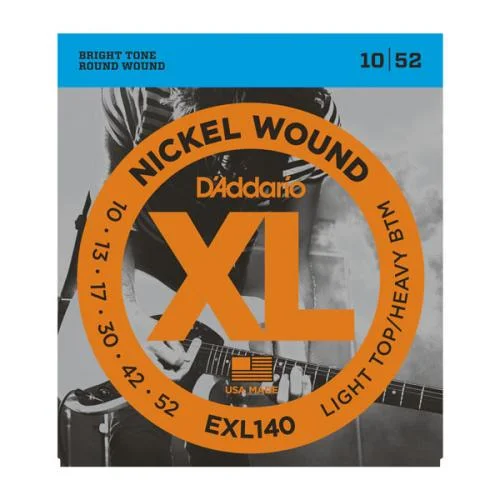 D’ADDARIO EXL140 NICKEL WOUND LIGHT TOP/HEAVY BOTTOM 10/52