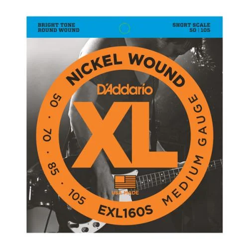 D’ADDARIO EXL160S NICKEL WOUND BASS MEDIUM 50/105 SHORT SCALE