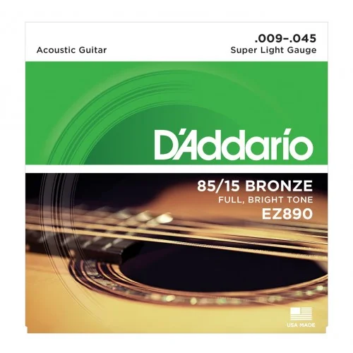 D&rsquo;ADDARIO EZ890 BRONZE 85/15 SUPER LIGHT 09/45