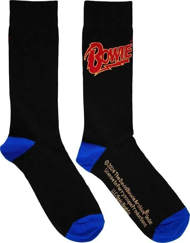 David Bowie Chaussettes Logo Blue Contrast Black 39-45