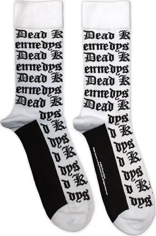 Dead Kennedys Chaussettes Gothic Logo Pattern White 40-45