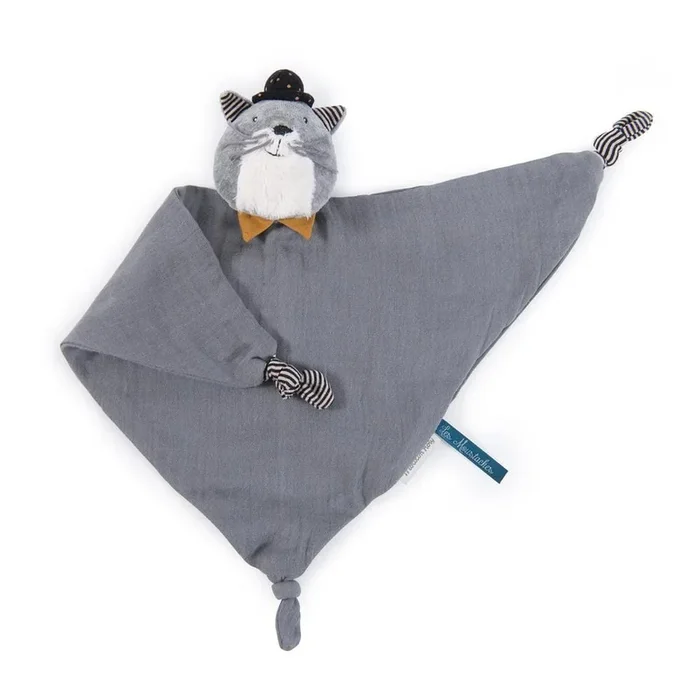 Doudou lange chat gris clair les moustaches
