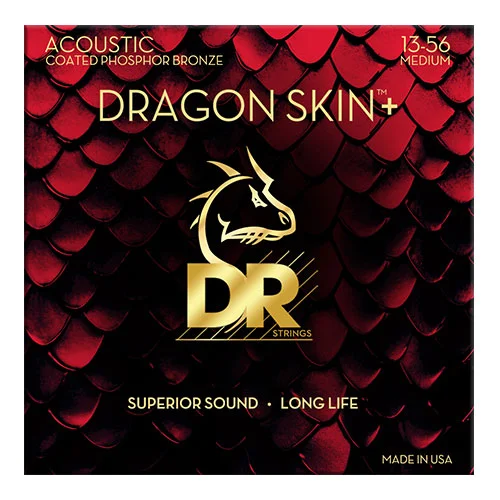 DR STRINGS 13-56 Dragon Skin+ Coated Phospore Bronze Medium