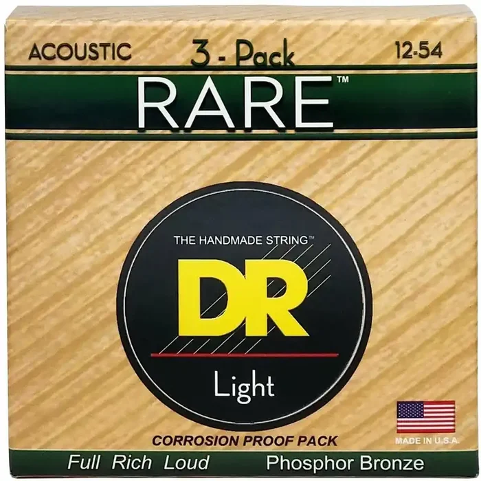 DR Strings RPM-12 Rare 3-Pack Cordes de guitares acoustiques