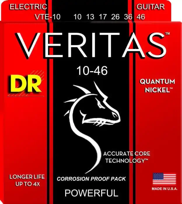DR Strings VTE-10 Veritas Cordes pour guitares électriques