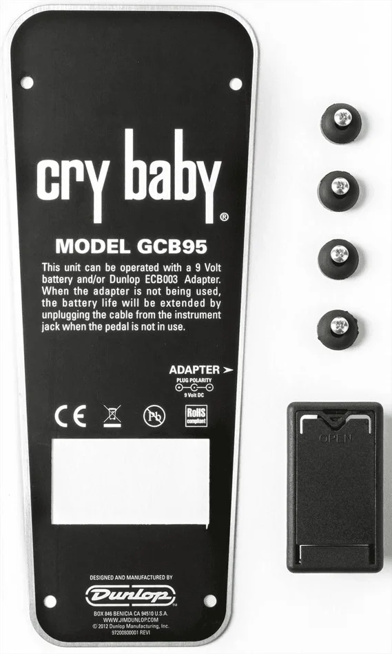 Dunlop Effects Plaque + Trappe de Pile + Patins Crybaby