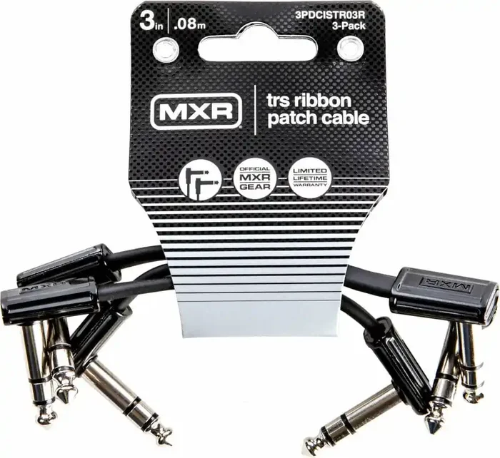 Dunlop MXR DCISTR03R Ribbon TRS Cable 3 Pack 8 cm Angle – Angle Câble de patch