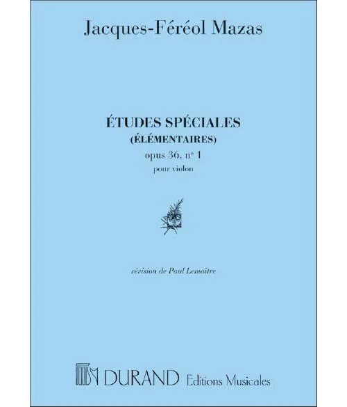 Durand Mazas – Etudes Speciales 1 Op 36 – Violon