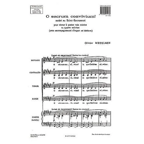 Durand Messiaen O. – O Sacrum Convivium Motet Au SAINT-sacrement – Choeur