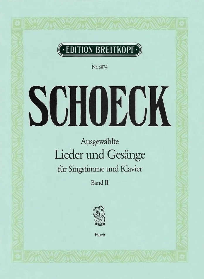 Edition Breitkopf Schoeck Othmar – Ausgew. Lieder Und Gesange Ii – High Voice, Piano