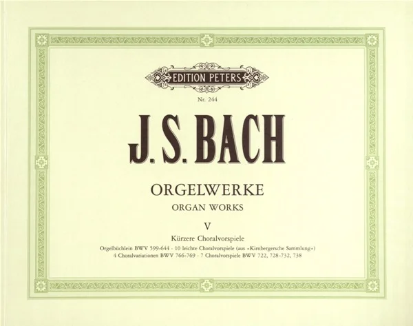 Edition Peters Johann Sebastian – Complete Organ Works In 9 Volumes, Vol.5 – Organ