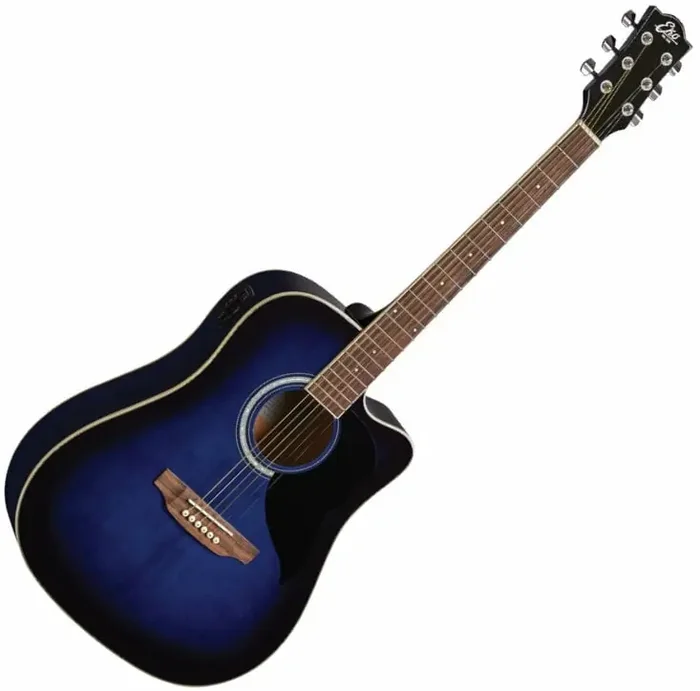 Eko guitars Ranger CW EQ Blue Sunburst Guitare Dreadnought acoustique-électrique