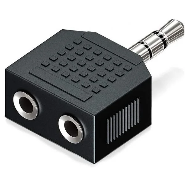 Energyson Adaptateur 2 Jack 3,5 femelle vers 1 Jack 3,5 mâle