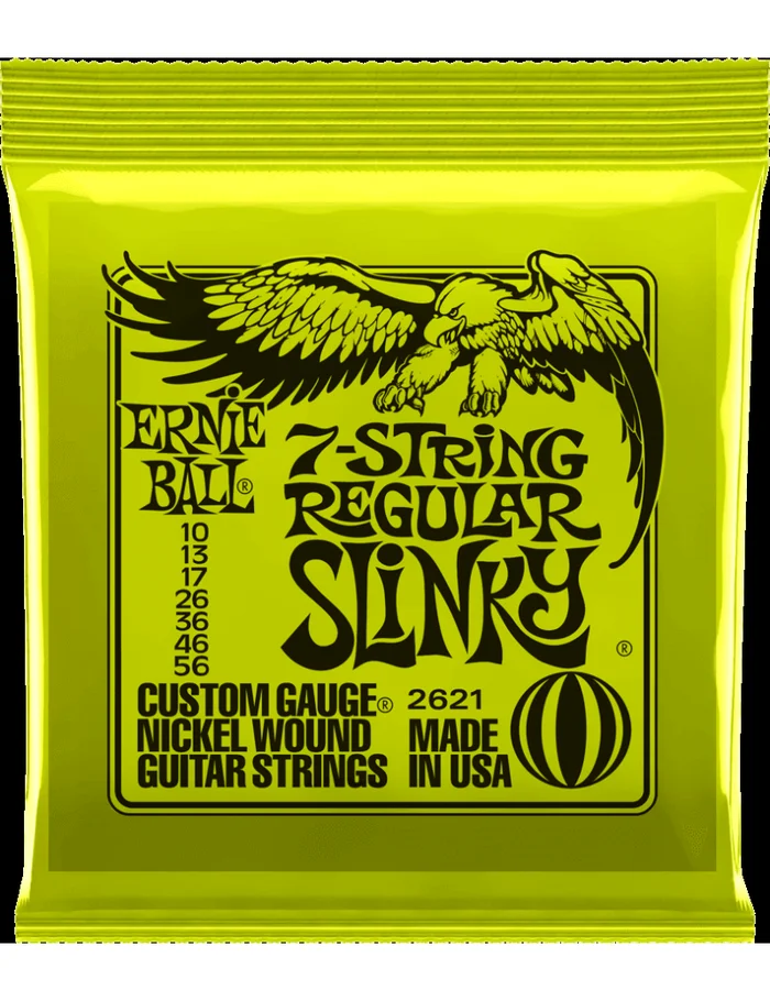ERNIE BALL 2621 7-String Regular Slinky Cordes Electriques 7 Nickel 10/56