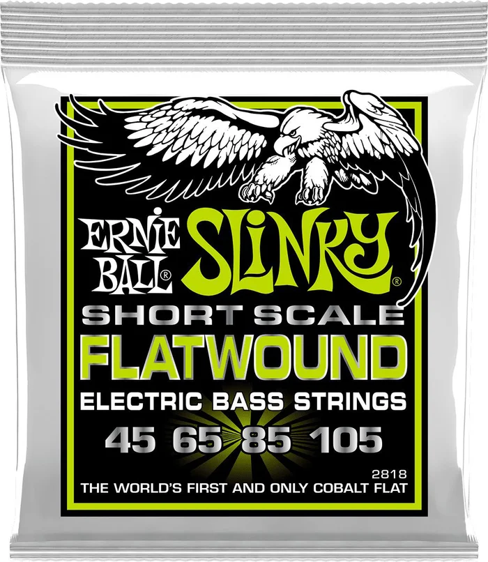 Ernie Ball 2818 Filet Plat Regular Slinky Flatwound Short Scale 45-105